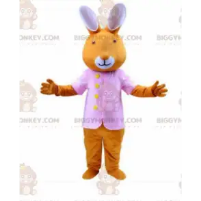 Oranje konijnenkostuum gekleed in roze, konijn BIGGYMONKEY™
