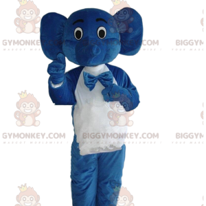 Waiter Outfit Blue Elephant Costume, Waiter BIGGYMONKEY™ Mascot