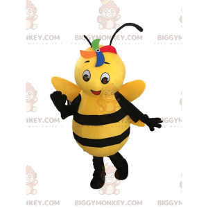 Costume de mascotte BIGGYMONKEY™ d'abeille jaune et noire