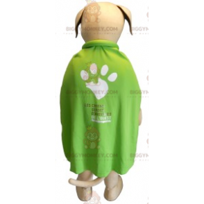 Kostým maskota BIGGYMONKEY™ Béžový a bílý pes se zeleným