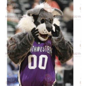 Gray and White Tiger BIGGYMONKEY™ Mascot Costume -