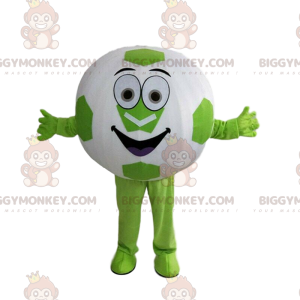 Kostým BIGGYMONKEY™ Maskot kulatý míč, obří zelený a bílý