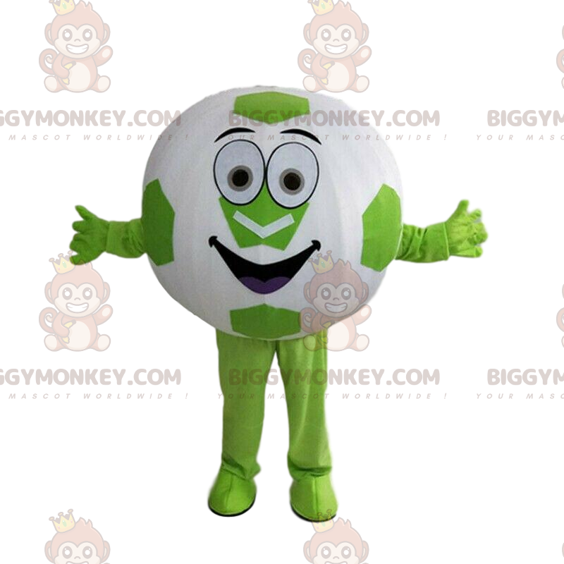 BIGGYMONKEY™ Mascot Costume Round Ball, Giant Green and White