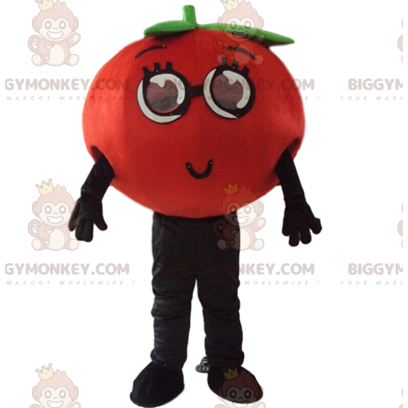 BIGGYMONKEY™ riesiges rotes Tomaten-Maskottchen-Kostüm, Obst-