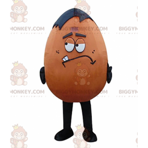 BIGGYMONKEY™ mascot costume brown and black egg, giant and