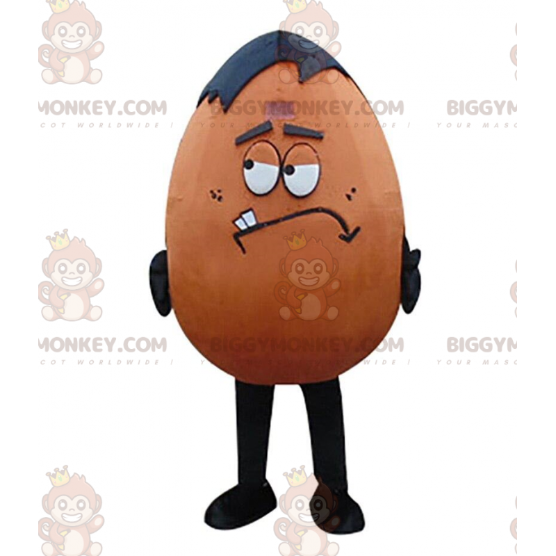 Kostým maskota BIGGYMONKEY™ hnědé a černé vejce, obří a vtipný