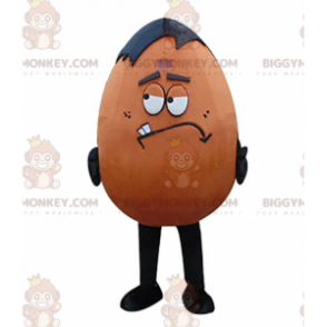 BIGGYMONKEY™ mascot costume brown and black egg, giant and