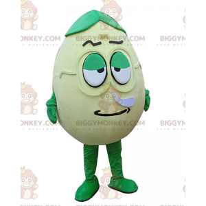 BIGGYMONKEY™ costume da mascotte uovo verde, gigante e