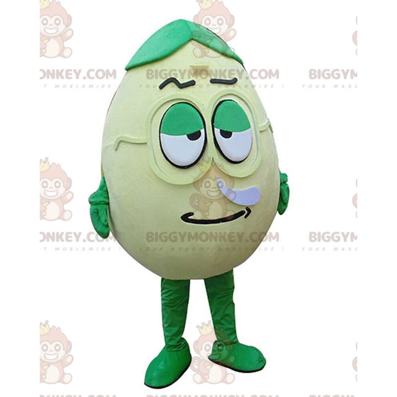 Kostium maskotki BIGGYMONKEY™ zielone jajko, olbrzym i zabawny Kostium maskotki BIGGYMONKEY™ zielone jajko, olbrzym i zabawny