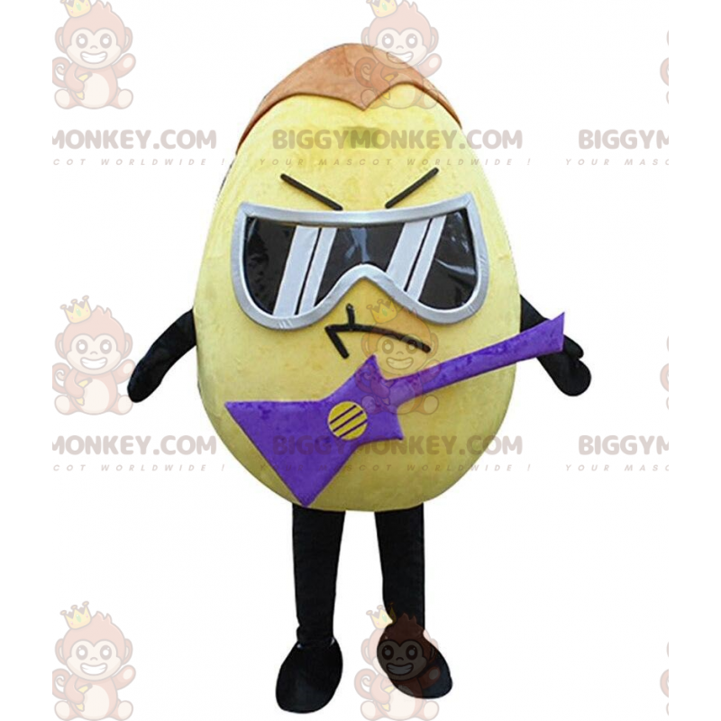 Yellow Egg BIGGYMONKEY™ Mascot Costume with Glasses and Yellow Egg BIGGYMONKEY™ Mascot Costume with Glasses and