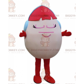 Fantasia de mascote Pink Egg BIGGYMONKEY™ com cabelo ruivo e