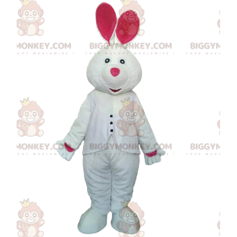 Fantasia de coelho branco e rosa, fantasia de mascote de coelho Fantasia de coelho branco e rosa, fantasia de mascote de coelho