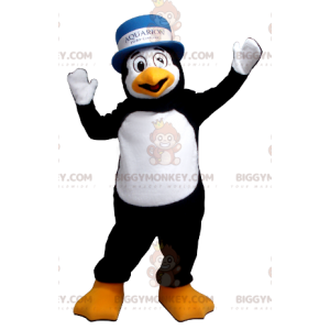 Schwarz-weißer Pinguin BIGGYMONKEY™ Maskottchen-Kostüm mit Hut