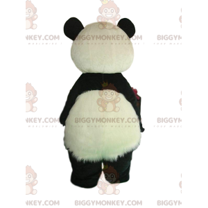Černobílý kostým pandy s chlupatým bříškem - Pandas maskot - BIGGYMONKEY_010685 - BiggyMonkey.com