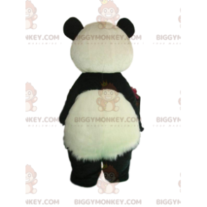 Černobílý kostým pandy s chlupatým bříškem - Pandas maskot - BIGGYMONKEY_010685 - BiggyMonkey.com