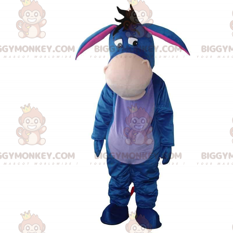 BIGGYMONKEY™ mascot costume of Eeyore, famous blue donkey in