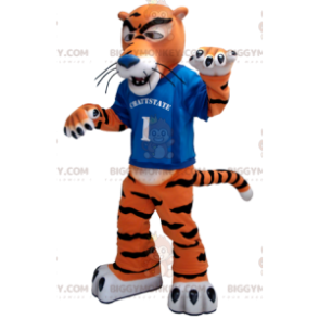 Πορτοκαλί Λευκή και Μαύρη Στολή Μασκότ Tiger BIGGYMONKEY™ -