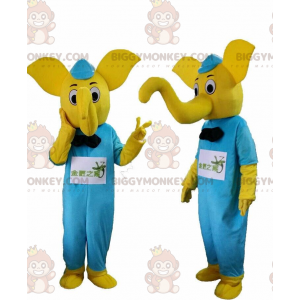 Disfraz de elefante amarillo con traje azul. - Biggymonkey.com