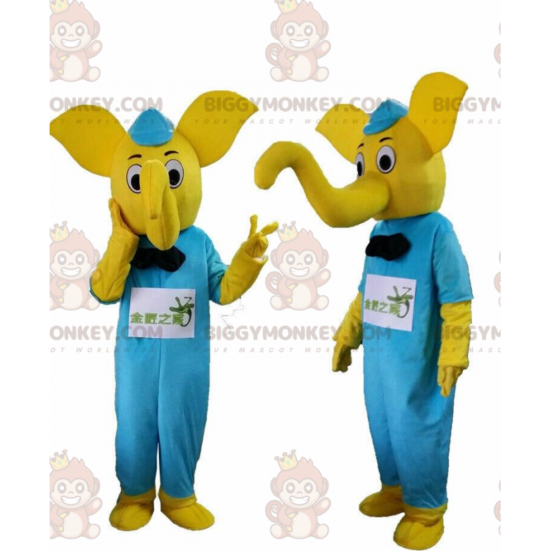 Yellow elephant costume with blue outfit - Biggymonkey.com
