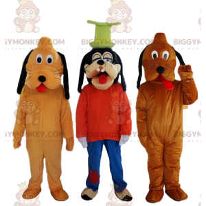 BIGGYMONKEY™s Mascot, 2 Pluto Dogs and a Disney Goofy