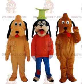 3 mascottes BIGGYMONKEY™, 2 chiens Pluto et une Costume de