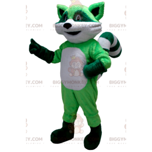 Green and White Raccoon BIGGYMONKEY™ Mascot Costume -