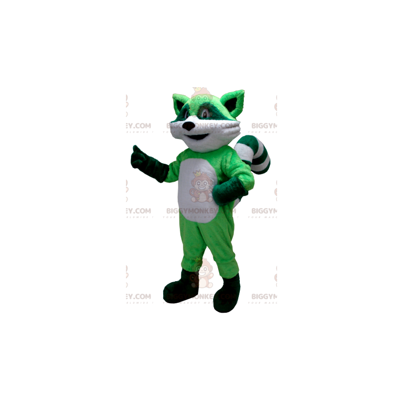 Green and White Raccoon BIGGYMONKEY™ Mascot Costume - Green and White Raccoon BIGGYMONKEY™ Mascot Costume -