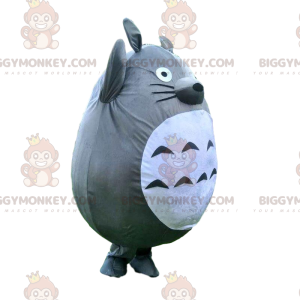 Totoro BIGGYMONKEY™ maskotkostume, grå og hvid vaskebjørn