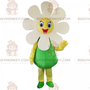 Costume da mascotte gigante fiore bianco BIGGYMONKEY™, costume