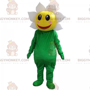 Very smiling green, yellow and white flower costume –