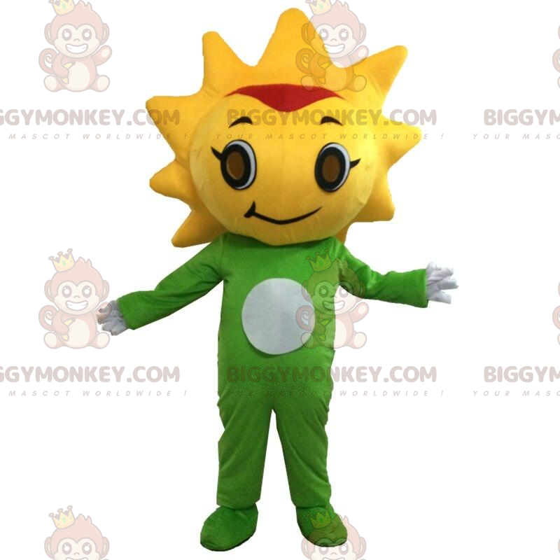 BIGGYMONKEY™ costume da mascotte di fiore verde e Formato L (175-180 CM)