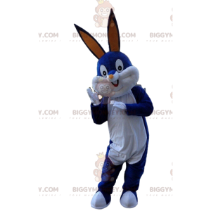 Blue and White Bugs Bunny BIGGYMONKEY™ Mascot Costume, Famous