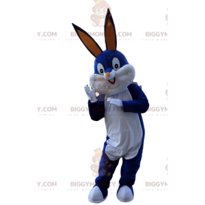 Κοστούμι μασκότ Μπλε και Λευκό Bugs Bunny BIGGYMONKEY™, Στολή διάσημο κουνελάκι - Μασκότ διάσημων χαρακτήρων - BiggyMonkey.com
