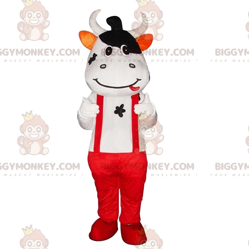 Cow costume with suspenders and red pants - Biggymonkey.com
