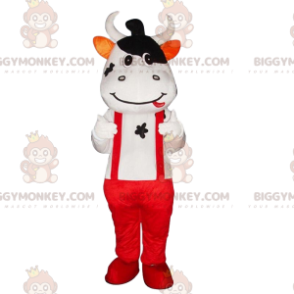 Cow costume with suspenders and red pants - Biggymonkey.com