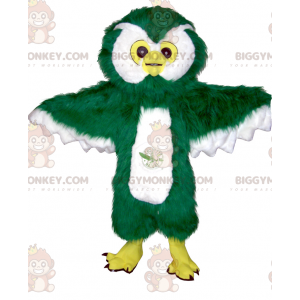 BIGGYMONKEY™ All Furry White & Yellow Green Owl