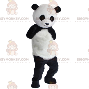 Traje de panda preto e branco, traje de panda de pelúcia –