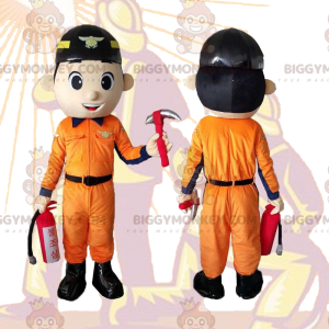 BIGGYMONKEY™ Mascot Costume Fireman, Worker, Handyman Costume -