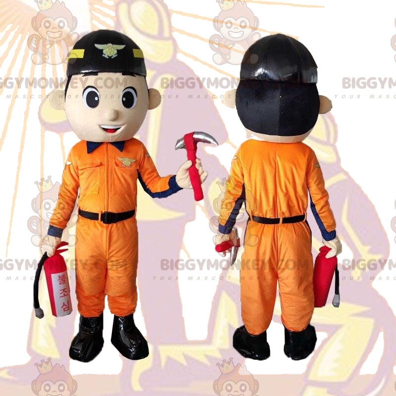Disfraz de mascota BIGGYMONKEY™ Disfraz de bombero, trabajador