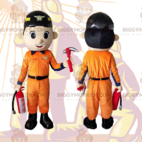 BIGGYMONKEY™ Mascot Costume Fireman, Worker, Handyman Costume -