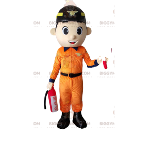 BIGGYMONKEY™ Mascot Costume Fireman, Worker, Handyman Costume -