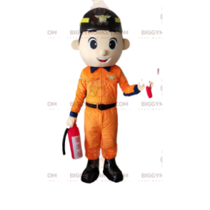 BIGGYMONKEY™ Mascot Costume Fireman, Worker, Handyman Costume -