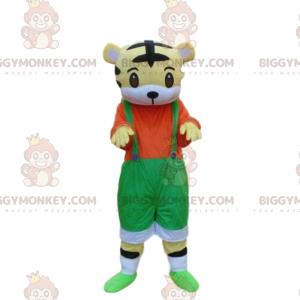 Στολή μασκότ BIGGYMONKEY™ Tiger cub με φόρμες, κοστούμι τίγρης