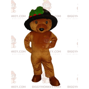 Καφέ στολή μασκότ Teddy BIGGYMONKEY™ με χαριτωμένο καπέλο