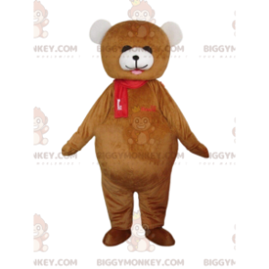 Stort brunt og hvidt bjørnekostume, bamsekostume - Bjørn maskot - BIGGYMONKEY_010747 - BiggyMonkey.com