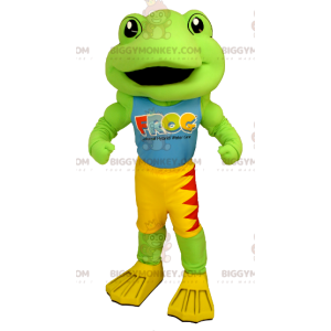 Green Yellow and Red Frog BIGGYMONKEY™ Mascot Costume -