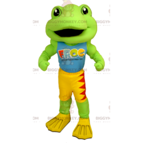 Grønn gul og rød frosk BIGGYMONKEY™ maskotkostyme - Froskemasker - BIGGYMONKEY_01232 - BiggyMonkey.com