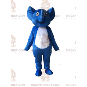 Blue and white elephant BIGGYMONKEY™ mascot costume, baby