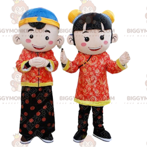 2 μασκότ BIGGYMONKEY™ με παιδιά από την Ασία, κινεζικές