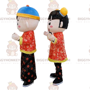 2 BIGGYMONKEY™s mascotte dei bambini asiatici, costumi per